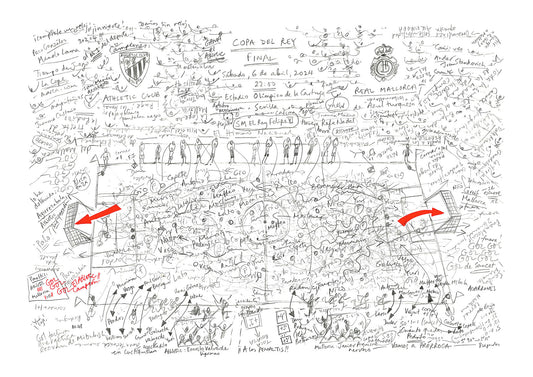 Football art print Copa del Rey Final 2024 Athletic Club vs Mallorca