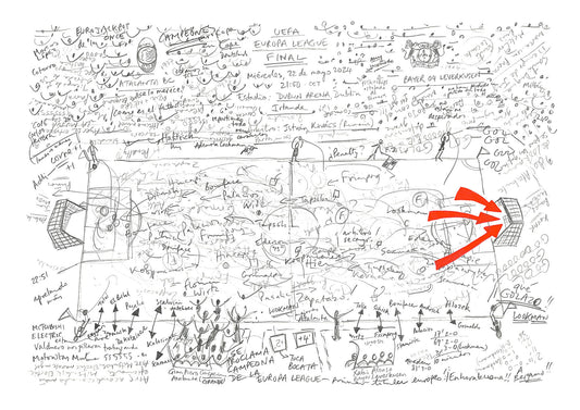 Football art print of UEFA Europa League Final 2024