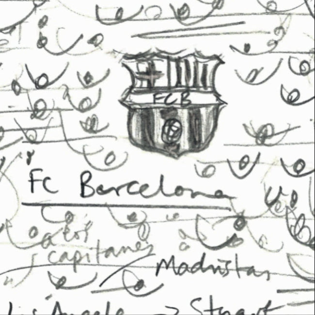 Emblem of FC Barcelona, winners of Supercopa de España 2025 detail