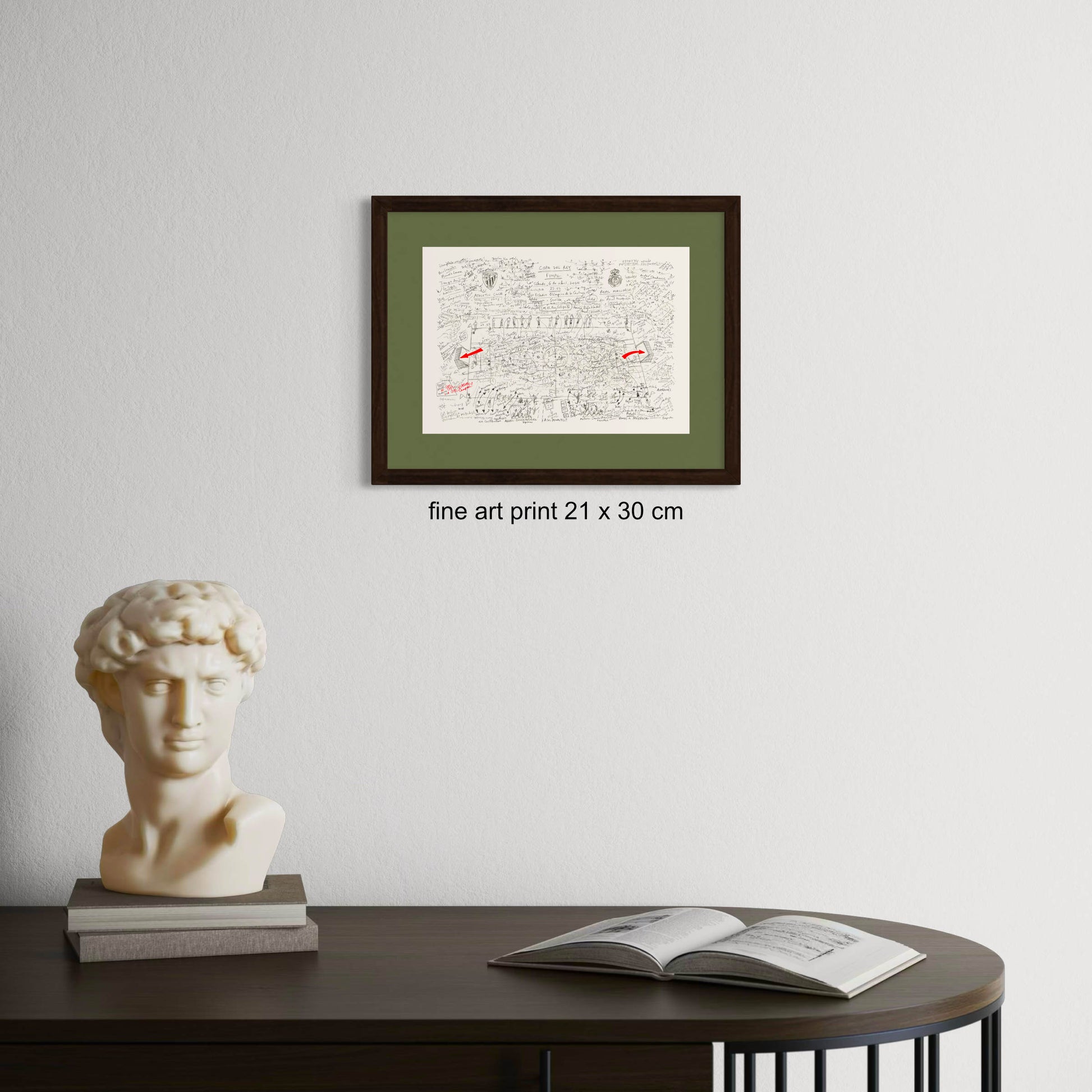 Football art print framed of Copa del Rey Final 2024, on wall