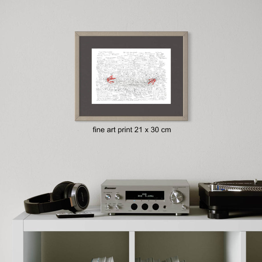 Football art print framed: La Liga 2020-21 on wall