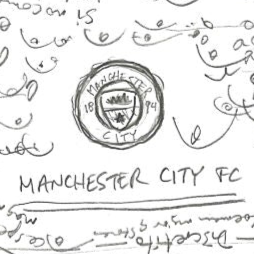 Football art print detail of Manchester City emblem