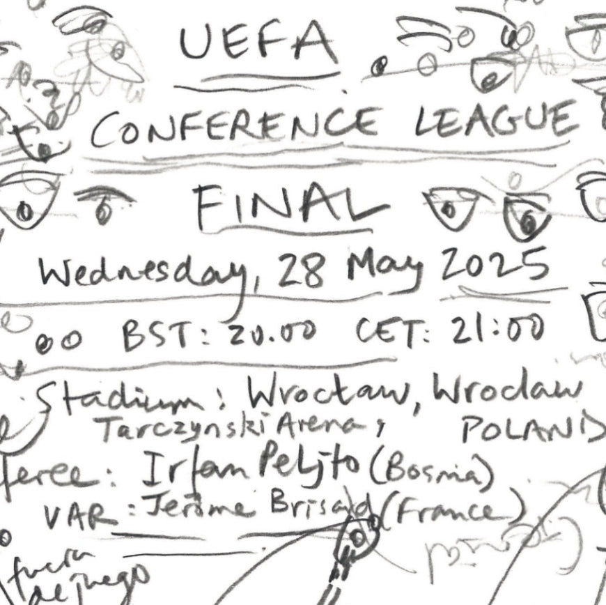 Details of Conference League match 2025 in Poland on May 28th, in pencil