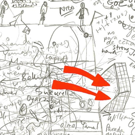 Football art print detail, UEFA Euro Cup 2024, Spain scores two goals, in red