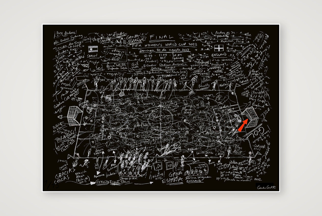 Spain v England (Women's) — 2023 — A3 (42×30cm, 17×12") Print only